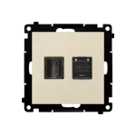 Simon 55 WMDA-P96xx7-144 Gniazdo HDMI + RJ45 kat.6. (moduł); Szampański mat