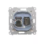 Simon 55 WMDA-P96xx7-144 Gniazdo HDMI + RJ45 kat.6. (moduł); Szampański mat