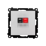 Simon 55 WMDG-01100x-143 Gniazdo głośnikowe 1-krotne (moduł). Przekrój przewodów dla wejścia i wyjścia 2,5 mm2; Aluminium mat