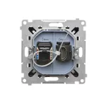 Simon 55 WMDA-P96xx7-149 Gniazdo HDMI + RJ45 kat.6. (moduł); Czarny mat