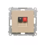 Simon 55 WMDG-01100x-144 Gniazdo głośnikowe 1-krotne (moduł). Przekrój przewodów dla wejścia i wyjścia 2,5 mm2; Szampański mat