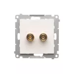 Simon 55 WMDK-16105J-111 Gniazdo głośnikowe pojedyncze (moduł). Przekrój przewodów dla wyjścia do 6 mm2; Biały mat