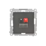 Simon 55 WMDG-01100x-149 Gniazdo głośnikowe 1-krotne (moduł). Przekrój przewodów dla wejścia i wyjścia 2,5 mm2; Czarny mat