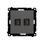 Simon 55 WMDA-P95xx7-116 Gniazdo HDMI podwójne (moduł); Grafitowy mat