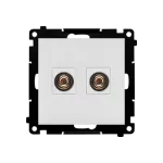 Simon 55 WMDK-16105J-114 Gniazdo głośnikowe pojedyncze (moduł). Przekrój przewodów dla wyjścia do 6 mm2; Jasnoszary mat