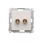 Simon 55 WMDK-16105J-114 Gniazdo głośnikowe pojedyncze (moduł). Przekrój przewodów dla wyjścia do 6 mm2; Jasnoszary mat