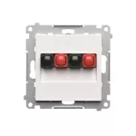 Simon 55 WMDG-01200x-111 Gniazdo głośnikowe 2-krotne (moduł). Przekrój przewodów dla wejścia i wyjścia 2,5 mm2; Biały mat
