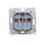 Simon 55 WMDG-01200x-111 Gniazdo głośnikowe 2-krotne (moduł). Przekrój przewodów dla wejścia i wyjścia 2,5 mm2; Biały mat