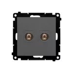 Simon 55 WMDK-16105J-116 Gniazdo głośnikowe pojedyncze (moduł). Przekrój przewodów dla wyjścia do 6 mm2; Grafitowy mat