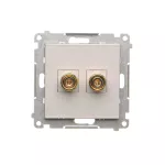 Simon 55 WMDK-16105J-143 Gniazdo głośnikowe pojedyncze (moduł). Przekrój przewodów dla wyjścia do 6 mm2; Aluminium mat