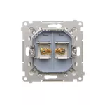 Simon 55 WMDK-16105J-143 Gniazdo głośnikowe pojedyncze (moduł). Przekrój przewodów dla wyjścia do 6 mm2; Aluminium mat