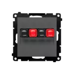 Simon 55 WMDG-01200x-116 Gniazdo głośnikowe 2-krotne (moduł). Przekrój przewodów dla wejścia i wyjścia 2,5 mm2; Grafitowy mat