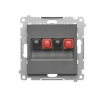 Simon 55 WMDG-01200x-116 Gniazdo głośnikowe 2-krotne (moduł). Przekrój przewodów dla wejścia i wyjścia 2,5 mm2; Grafitowy mat