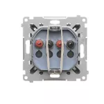 Simon 55 WMDG-01200x-116 Gniazdo głośnikowe 2-krotne (moduł). Przekrój przewodów dla wejścia i wyjścia 2,5 mm2; Grafitowy mat