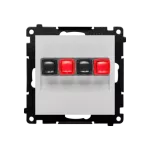 Simon 55 WMDG-01200x-143 Gniazdo głośnikowe 2-krotne (moduł). Przekrój przewodów dla wejścia i wyjścia 2,5 mm2; Aluminium mat