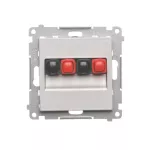 Simon 55 WMDG-01200x-143 Gniazdo głośnikowe 2-krotne (moduł). Przekrój przewodów dla wejścia i wyjścia 2,5 mm2; Aluminium mat