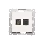 Simon 55 WMDA-P96xx7-111 Gniazdo HDMI + RJ45 kat.6. (moduł); Biały mat