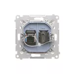 Simon 55 WMDA-P96xx7-111 Gniazdo HDMI + RJ45 kat.6. (moduł); Biały mat