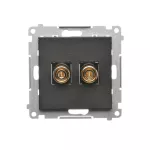 Simon 55 WMDK-16105J-149 Gniazdo głośnikowe pojedyncze (moduł). Przekrój przewodów dla wyjścia do 6 mm2; Czarny mat