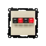 Simon 55 WMDG-01200x-144 Gniazdo głośnikowe 2-krotne (moduł). Przekrój przewodów dla wejścia i wyjścia 2,5 mm2; Szampański mat