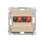 Simon 55 WMDG-01200x-144 Gniazdo głośnikowe 2-krotne (moduł). Przekrój przewodów dla wejścia i wyjścia 2,5 mm2; Szampański mat