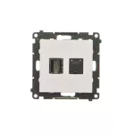 Simon 55 WMDA-P96xx7-114 Gniazdo HDMI + RJ45 kat.6. (moduł); Jasnoszary mat