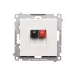Simon 55 WMDG-01100x-111 Gniazdo głośnikowe 1-krotne (moduł). Przekrój przewodów dla wejścia i wyjścia 2,5 mm2; Biały mat
