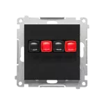 Simon 55 WMDG-01200x-149 Gniazdo głośnikowe 2-krotne (moduł). Przekrój przewodów dla wejścia i wyjścia 2,5 mm2; Czarny mat