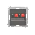 Simon 55 WMDG-01200x-149 Gniazdo głośnikowe 2-krotne (moduł). Przekrój przewodów dla wejścia i wyjścia 2,5 mm2; Czarny mat