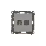 Simon 55 WMDA-P96xx7-116 Gniazdo HDMI + RJ45 kat.6. (moduł); Grafitowy mat