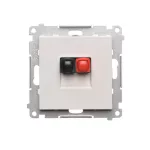 Simon 55 WMDG-01100x-114 Gniazdo głośnikowe 1-krotne (moduł). Przekrój przewodów dla wejścia i wyjścia 2,5 mm2; Jasnoszary mat