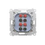 Simon 55 WMDG-01300x-114 Gniazdo głośnikowe 4-krotne (moduł). Przekrój przewodów dla wejścia i wyjścia 2,5 mm2; Jasnoszary mat