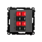 Simon 55 WMDG-01300x-116 Gniazdo głośnikowe 4-krotne (moduł). Przekrój przewodów dla wejścia i wyjścia 2,5 mm2; Grafitowy mat