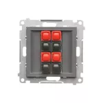 Simon 55 WMDG-01300x-116 Gniazdo głośnikowe 4-krotne (moduł). Przekrój przewodów dla wejścia i wyjścia 2,5 mm2; Grafitowy mat