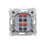 Simon 55 WMDG-01300x-116 Gniazdo głośnikowe 4-krotne (moduł). Przekrój przewodów dla wejścia i wyjścia 2,5 mm2; Grafitowy mat