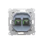 Simon 55 WMDA-P98xx8-114 Gniazdo światłowodowe / optyczne podwójne SC/APC (moduł); Jasnoszary mat