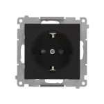 Simon 55 WMDW-021111-149 Gniazdo Schuko z przesłonami (moduł) 16 A, 250 V~, szybkozłącza; Czarny mat