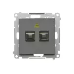 Simon 55 WMDA-P98xx8-116 Gniazdo światłowodowe / optyczne podwójne SC/APC (moduł); Grafitowy mat