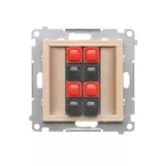 Simon 55 WMDG-01300x-144 Gniazdo głośnikowe 4-krotne (moduł). Przekrój przewodów dla wejścia i wyjścia 2,5 mm2; Szampański mat