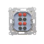 Simon 55 WMDG-01300x-144 Gniazdo głośnikowe 4-krotne (moduł). Przekrój przewodów dla wejścia i wyjścia 2,5 mm2; Szampański mat