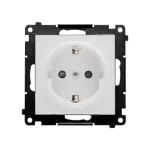 Simon 55 WMDW-021111-114 Gniazdo Schuko z przesłonami (moduł) 16 A, 250 V~, szybkozłącza; Jasnoszary mat