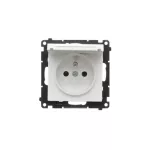 Simon 55 WMDW-50122x-111 Gniazdo wtyczkowe do wersji IP44 bez uszczelki (moduł) 16 A, 250 V~, szybkozłącza. Klapka w kolorze pokrywy; Biały mat