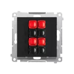 Simon 55 WMDG-01300x-149 Gniazdo głośnikowe 4-krotne (moduł). Przekrój przewodów dla wejścia i wyjścia 2,5 mm2; Czarny mat