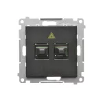 Simon 55 WMDA-P98xx8-149 Gniazdo światłowodowe / optyczne podwójne SC/APC (moduł); Czarny mat