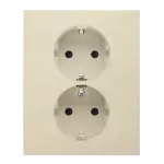 Simon 55 WMEW-22411E-144 Gniazdo Schuko z przesłonami podwójne 16 A, 250 V~, zaciski śrubowe; Szampański mat