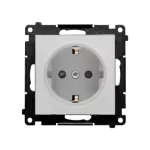 Simon 55 WMDW-021111-143 Gniazdo Schuko z przesłonami (moduł) 16 A, 250 V~, szybkozłącza; Aluminium mat