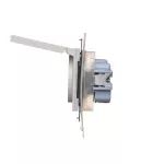 Simon 55 WMDW-50123x-114 Gniazdo wtyczkowe do wersji IP44 z uszczelką (moduł) 16 A, 250 V~, szybkozłącza. Klapka w kolorze pokrywy; Jasnoszary mat