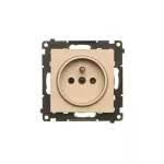 Simon 55 WMDW-0011S2-144 Gniazdo wtyczkowe pojedyncze z uziemieniem i przesłonami (moduł) 16 A, 250 V~, szybkozłącza; Szampański mat
