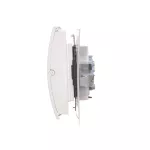 Simon 55 WMDW-00200O-111 Gniazdo wtyczkowe podwójne do wersji IP44 z uszczelką (moduł) 16 A, 250 V~, szybkozłącza. Klapka w kolorze pokrywy; Biały mat