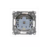 Simon 55 WMDW-50123x-114A Gniazdo wtyczkowe do wersji IP44 z uszczelką (moduł) 16 A, 250 V~, szybkozłącza. Klapka transparentna; Jasnoszary mat